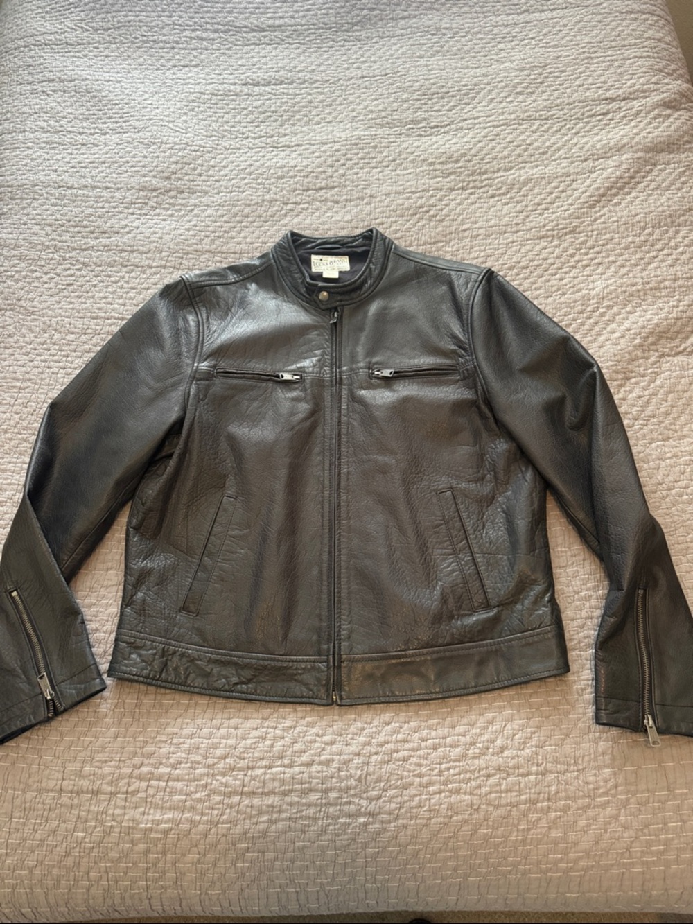 Lucky Brand Washed Genuine Leather Bonneville Jacket